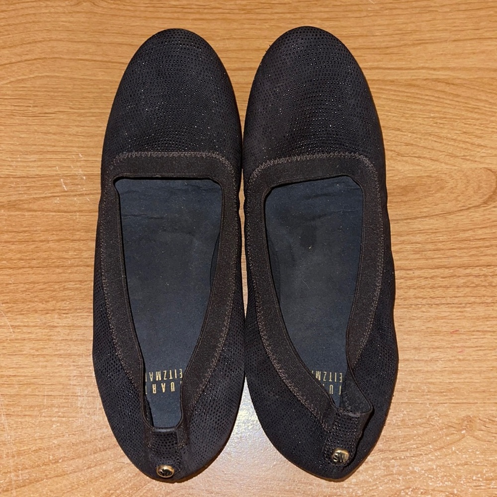 Stuart Weitzman Brown Shiny Flats (7.5)